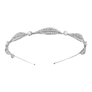 皇冠世家！韩式简约名媛风皇冠新娘头饰发箍水钻细叶发饰生日礼物