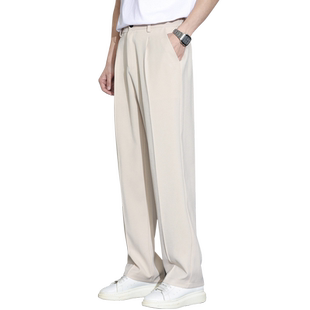 罗蒙休闲裤男士春秋季2026新款宽松直筒西裤冬装垂感阔腿长裤子夏