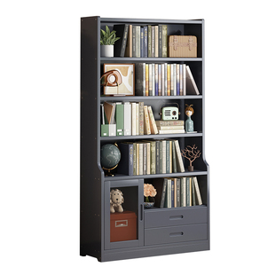 实木书柜卧室收纳置物柜多层客厅电视柜旁立柜书架置物架落地带门