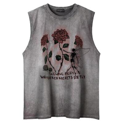 做旧无袖背心宽松情侣上衣