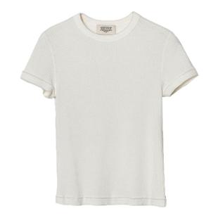 UN MUTE25FW 进口自发热面料罗坑条设计绒感圆领正肩短袖Tee