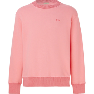 【38开门红】SYSTEM 男女同款宽松边饰棉质平纹布卫衣