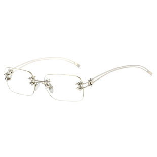 梓渝同款gm无框金属眼镜男士痞帅高级感显脸小时尚街拍潮流太阳镜