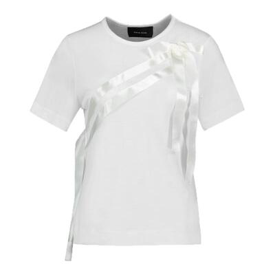 Simone Rocha 蝴蝶结腰带简易T恤 - 莱赛尔纤维 - 象牙白