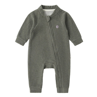 Oak mont新生儿衣服宝宝婴儿连体衣拉链秋装外出防蚊爬服男宝哈衣