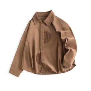 viciusss丸社男童衬衫长袖灯芯绒2025新款小少爷帅气男孩衬衣外套