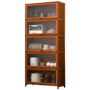 厨房置物架收纳柜子储物柜落地多层碟盘锅具调料用品橱柜家用碗柜