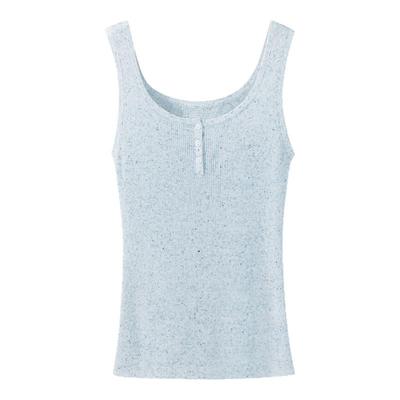 亨利领罗纹坑条弹力修身工字背心