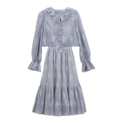 芭依璐2026春装一整套穿搭休闲慵懒风通勤显瘦半身裙长袖女套装