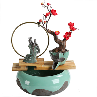 流水配件自制循环流水器加湿器陶瓷鱼缸配件增氧装置DIY创意搭配