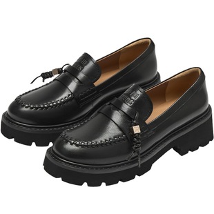 73hours女鞋黑松露2025秋季新款植鞣牛皮擦色乐福鞋英伦风小皮鞋