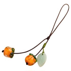 乐乐潮绳事事如意手机挂绳手机链琉璃柿子挂绳复古中国风钥匙挂件吊坠