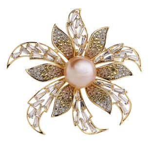 法国Eternelle波希米亚风淡水珍珠胸针配饰高档精致胸花新年礼物