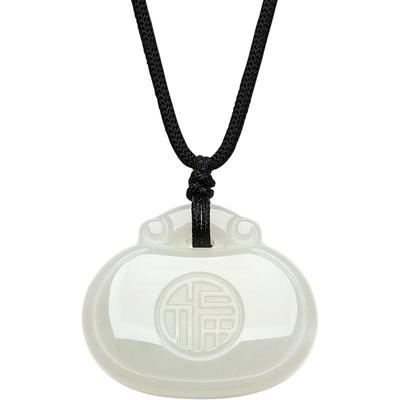 周六福和田玉吊坠男女款福包玉坠白玉玉石挂件官方正品新年礼物