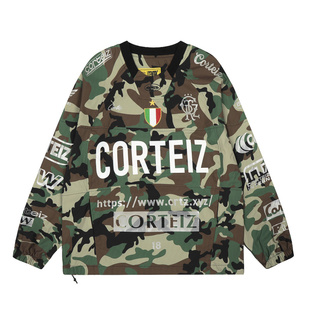 corteiz jacket美式潮牌字母印花logo刺绣迷彩套头冲锋衣夹克外套