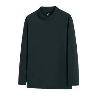 班尼路S&K墨绿绒德打底衫男冬季双面磨毛半高领长袖t恤男士内衣A