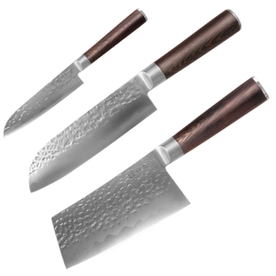 【线下同款】鹤家印TSURUYA刀具组合套装3件套菜刀三德刀水果刀