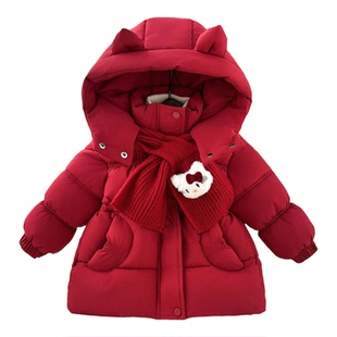 女童加绒加厚棉衣女宝宝冬装棉袄新款洋气小女孩冬季羽绒棉服外套