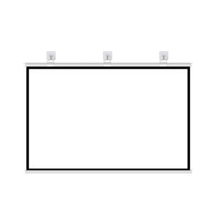 抗光幕布三色激光投影仪幕布免打孔家用84/100寸一体带支架投影幕布白天可看家用壁挂支架幕布落地可移动户外