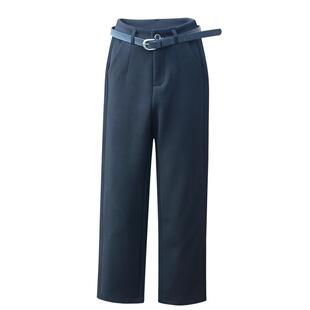 加绒西裤女秋冬季黑色小直筒长裤职业女裤加厚高腰保暖窄版烟管裤