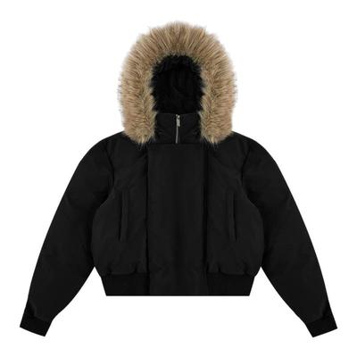 FDR官方店斜门襟毛领短款羽绒服