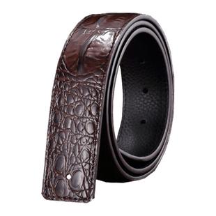 史蒂芬皮匠男士真皮腰带无扣 鳄鱼纹无头皮带 青年潮流裤腰带身