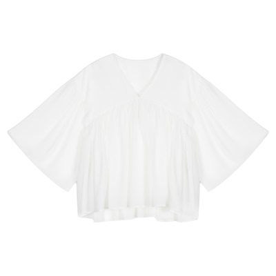 studio CLIP衬衫女2025年夏季新款时尚气质纯色V领上衣289928