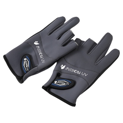 短款透气户外露指可触屏防晒手套