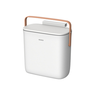 ecoco厨房垃圾桶壁挂式家用带盖橱柜厨余专用厕所卫生间挂壁收纳