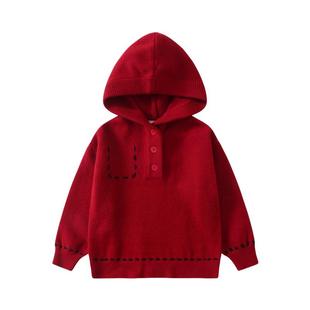 【年服系列】植木童装儿童毛衣连帽2026秋冬新款中大童男童针织衫
