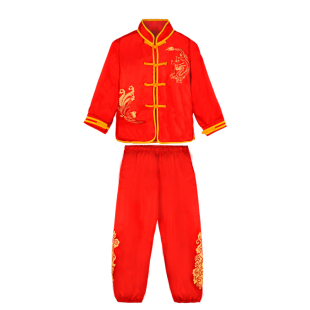 儿童武术表演服男童长袖幼儿演出服中小学生中国风太极练功服女童