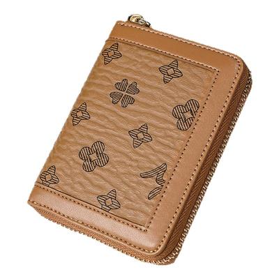 稻草人女士钱包2025新款女款可爱学生钱夹时尚百搭老花多卡位卡包