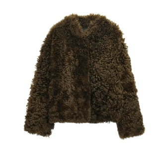 zopiclone 浮士德高级轻奢100%羊卷毛托卡真皮毛一体美丽短外套