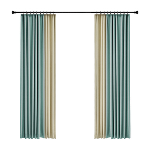 遮光窗帘免打孔安装遮挡帘送杆房间隔断帘卧室客厅出租屋家用门帘