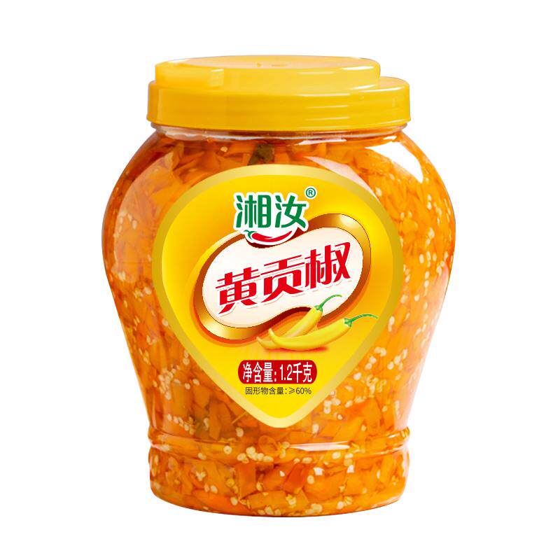 湘汝湖南辣中带甜黄贡椒10斤桶装