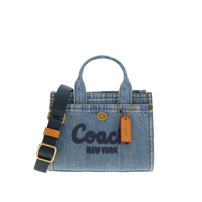 【自营】COACH/蔻驰Cargo托特包单宁帆布方形女士单间斜挎手提包