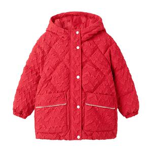 巴拉巴拉童装儿童羽绒服女童2024新款春装新年季保暖红色拜年上衣