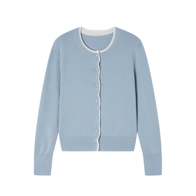 FINITY菲妮迪针织衫撞色圆领