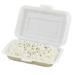 一次性餐盒米饭盒黄焖鸡米饭炒面肠粉盒连体长方形环保外卖打包盒