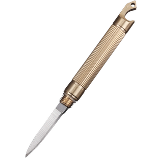 黄铜小刀具筒子多功能钥匙扣高硬度开瓶器破窗随身锋利钛合金小刀