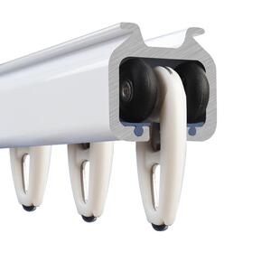 静音窗帘轨道滑轨滑轮铝合金顶装侧装导轨挂钩式滑道单双直轨弯轨