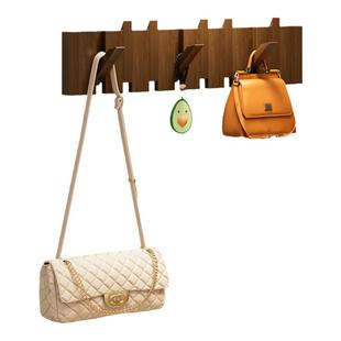 入户实木钢琴键挂衣架免打孔进门玄关衣帽架卧室壁挂墙上衣服挂钩