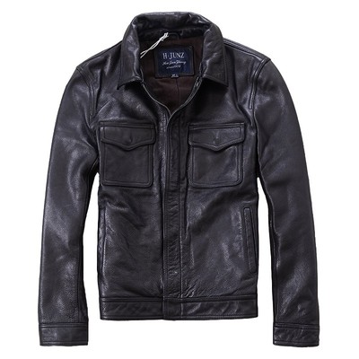 高端男装经典小牛皮真皮皮衣