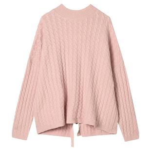 奥莱专柜正品 MS冬装2025新款 设计感背后绑带上衣叠穿好搭毛衣女