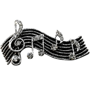 1338 复古五线谱音符胸针 精致高档音乐胸花西服西装别针男女配饰