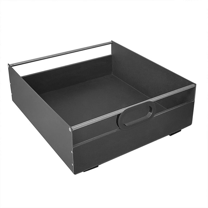 新款黑色加高抽屉拉篮带滑轨厨房收纳托盘橱柜改造收纳箱环保PP板