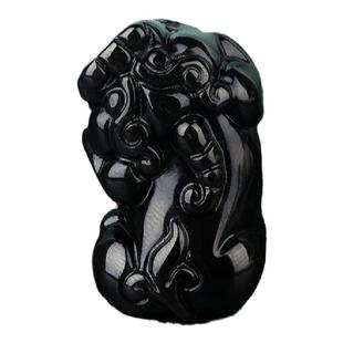 黑曜石貔貅吊坠项坠单个男女款手工diy饰品项链串珠配珠手串配件