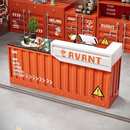 吧台收银台奶茶店咖啡厅健身房店铺商用酒吧柜台工业风前台接待台