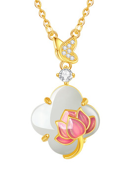 s925银天然和田玉项链