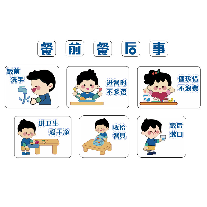 托管班教室布置装饰食堂文化墙装饰贴纸小饭桌餐厅幼儿园环创主题
